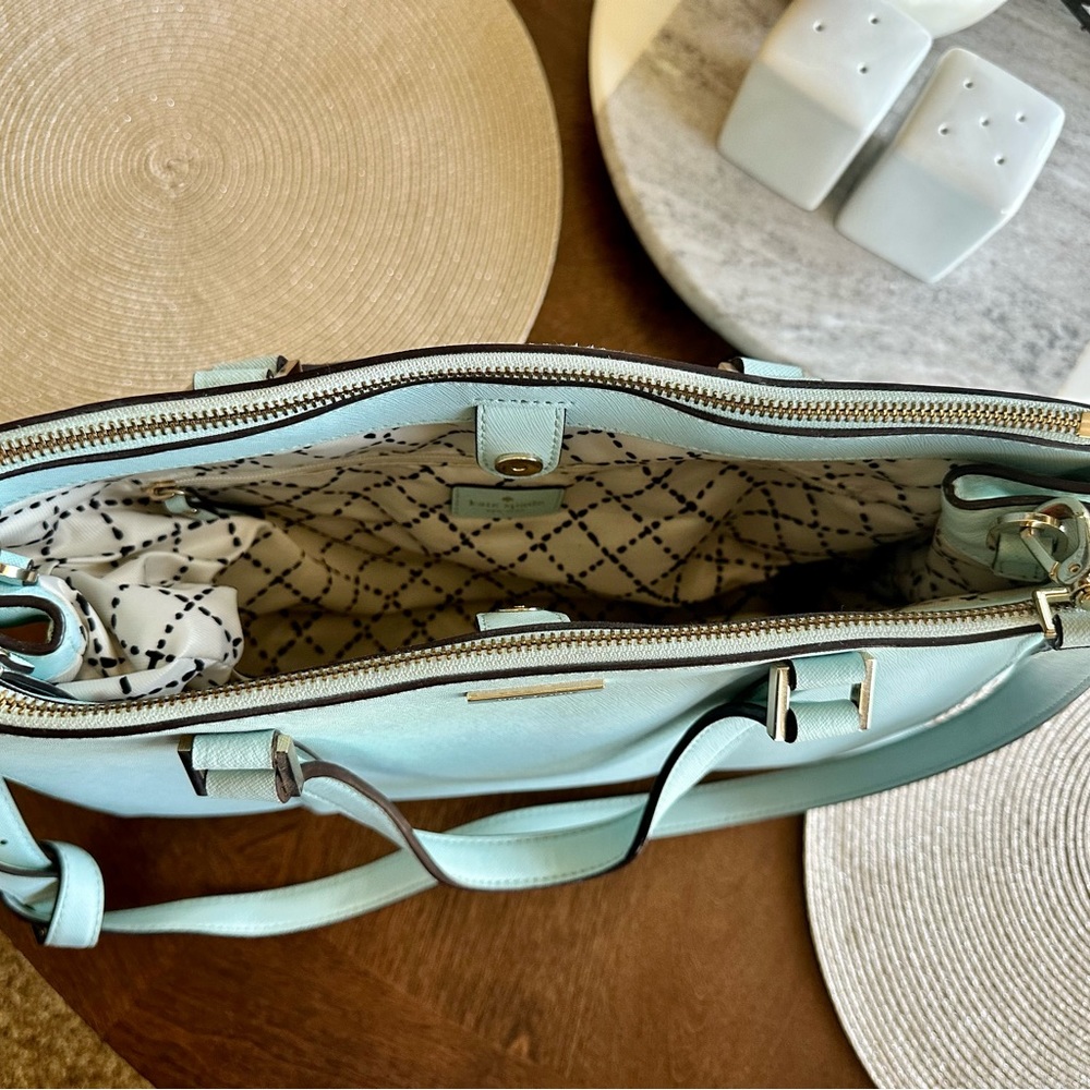 Kate Spade Large Tote Crossbody Bag Light Blue Large Bag with Crossbody Strap - Picture 4 of 4